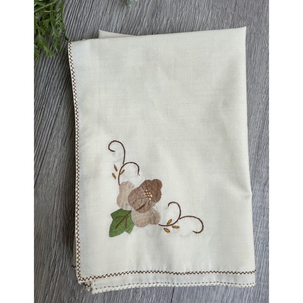 Set Of 9 Vintage Cloth Napkins With Acorn Fall Leaf Appliqué 16” Square Stained
